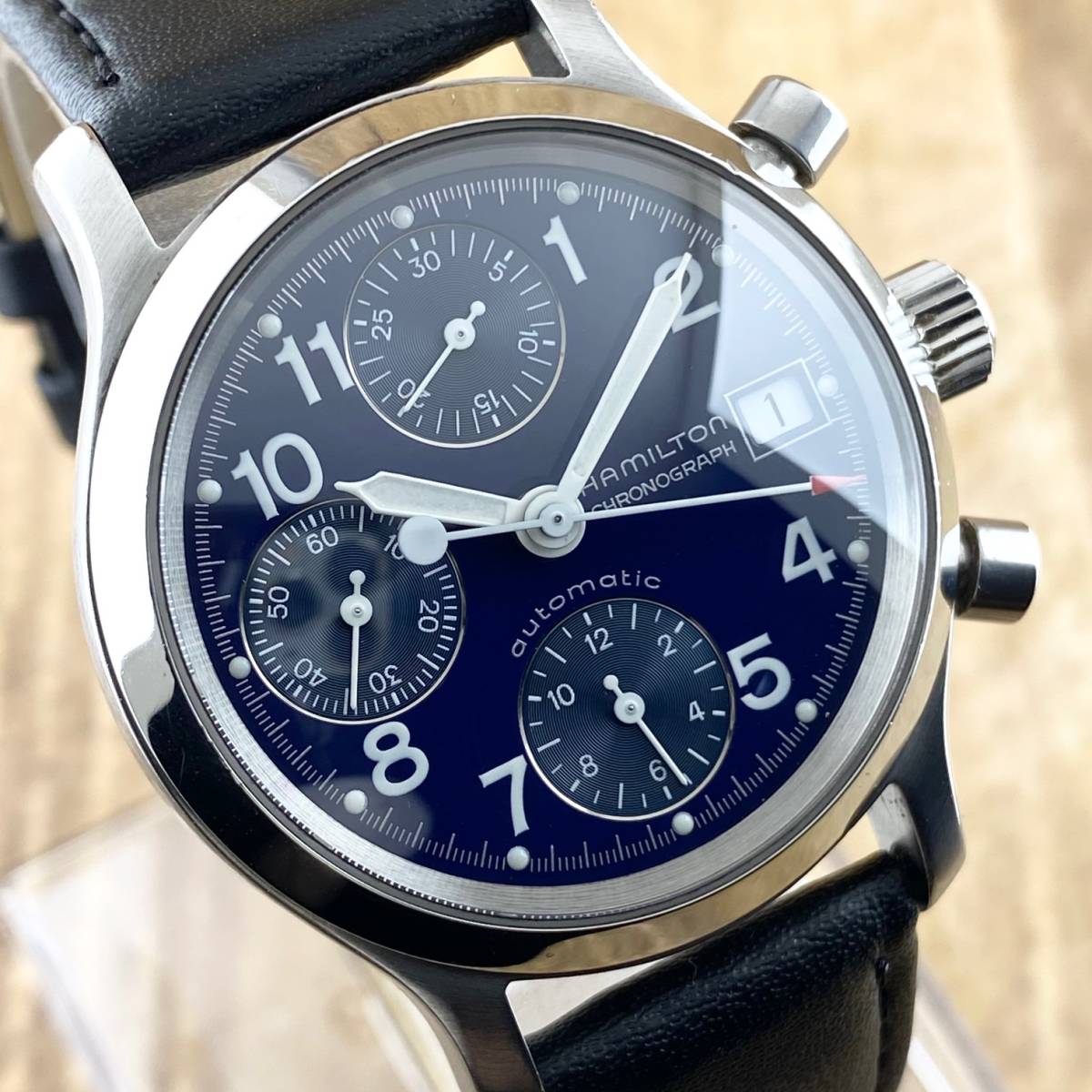1円〜】HAMILTON ハミルトン 腕時計 メンズ AT 自動巻 クロノグラフ 