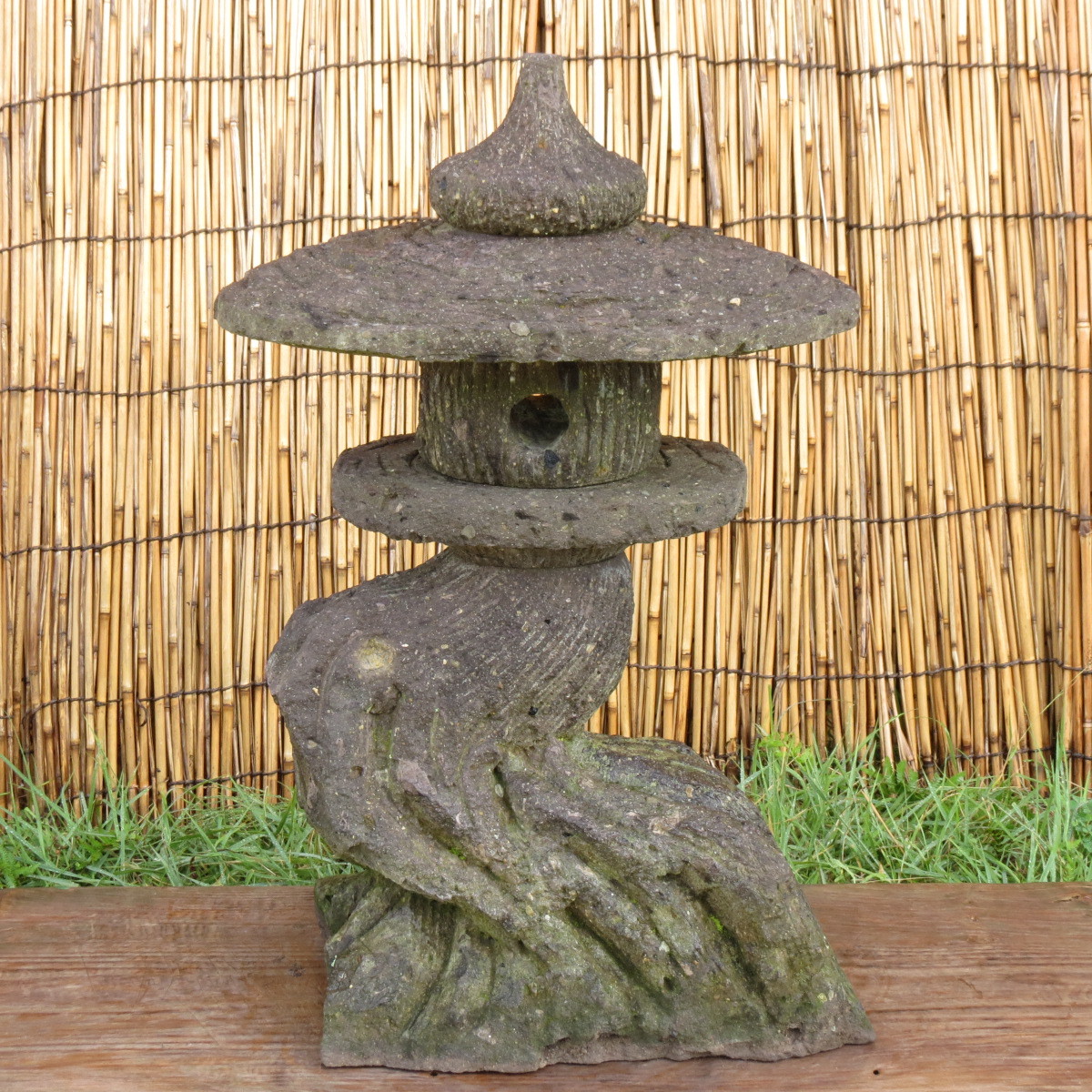 植木、庭木 道しるべ 高さ60.7cm 重量18kg 石灯篭 天然石