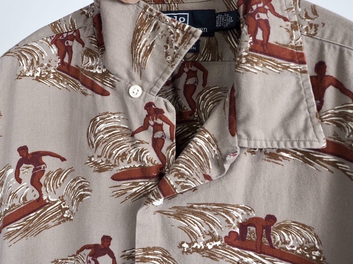 CLAYTON》Polo by Ralph Lauren オープンカラー 半袖シャツ L コットン 