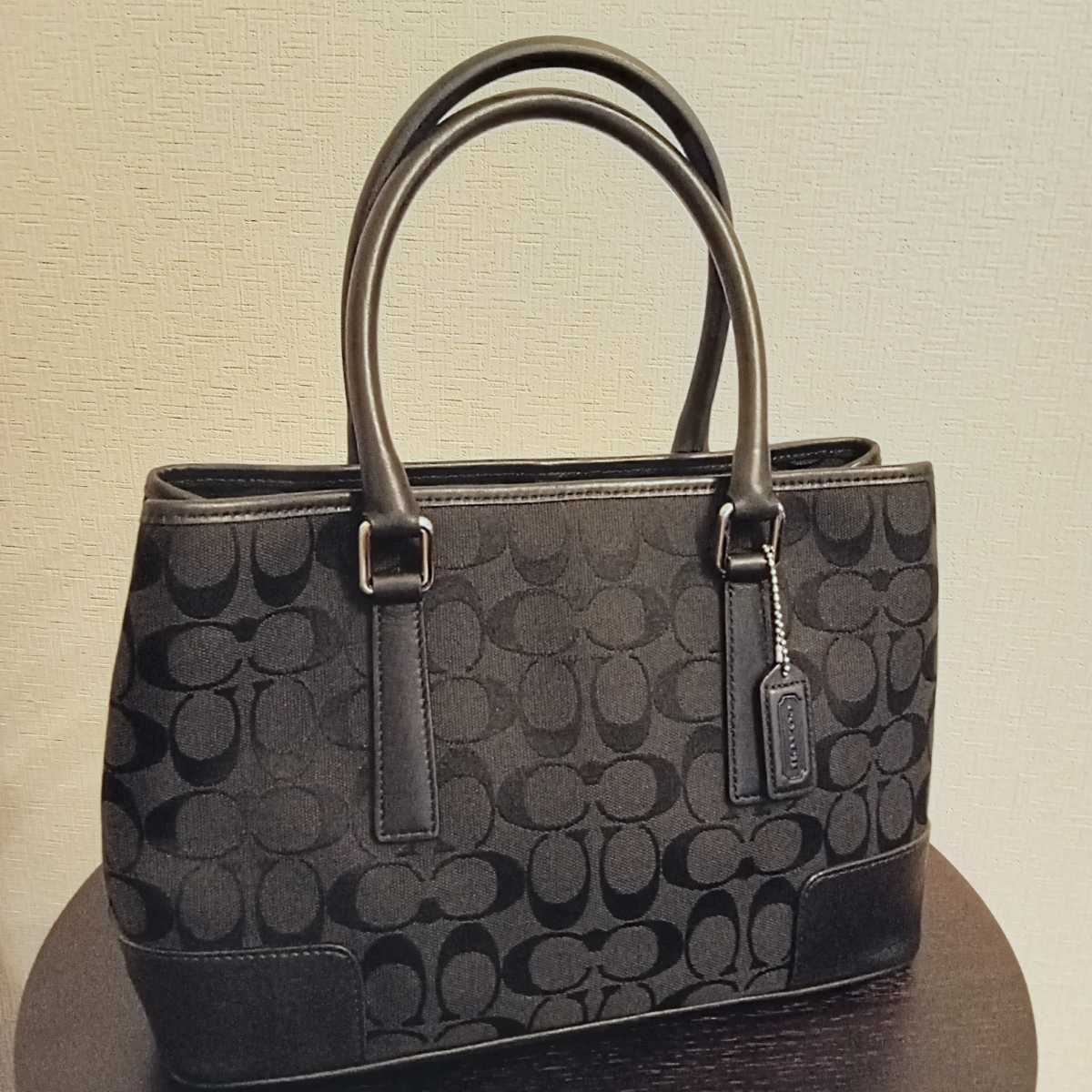 COACH コーチ シグネチャー キャンバス×レザー ブラック 黒 