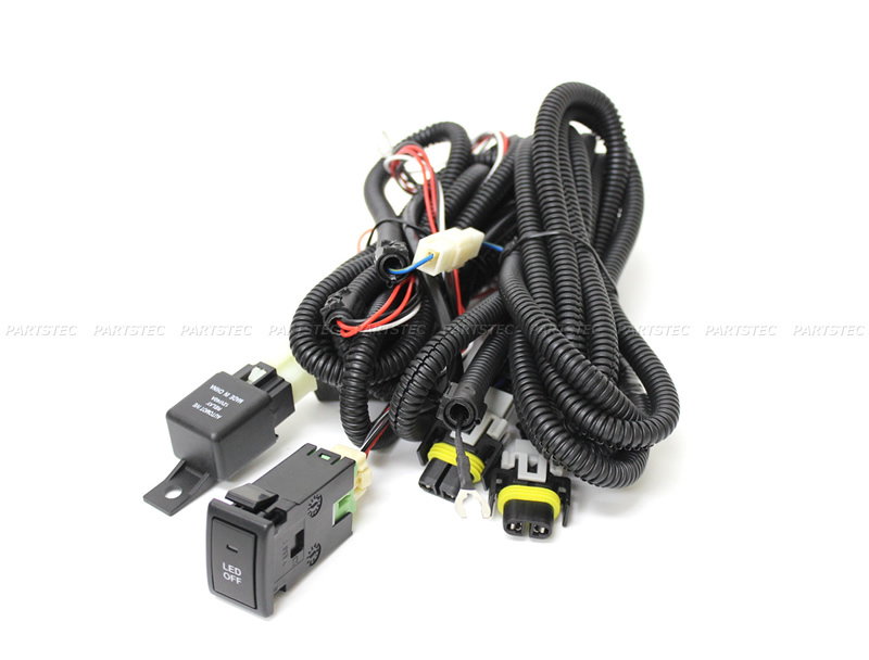 スズキ HID/LED H8 H11 H16 後付 フォグランプ 配線 リレーハーネス LED ON/OFF スイッチ エブリィ ワゴン DA64W/DA17W 他 / 28-336 NA*
