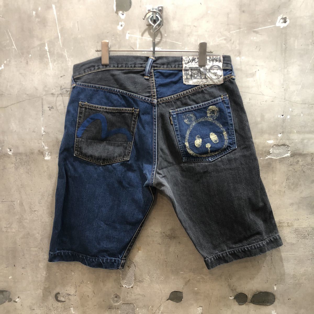 エヴィスジーンズ パンダ EVISU GENES デニムショートパンツ ジーンズ ジーパン