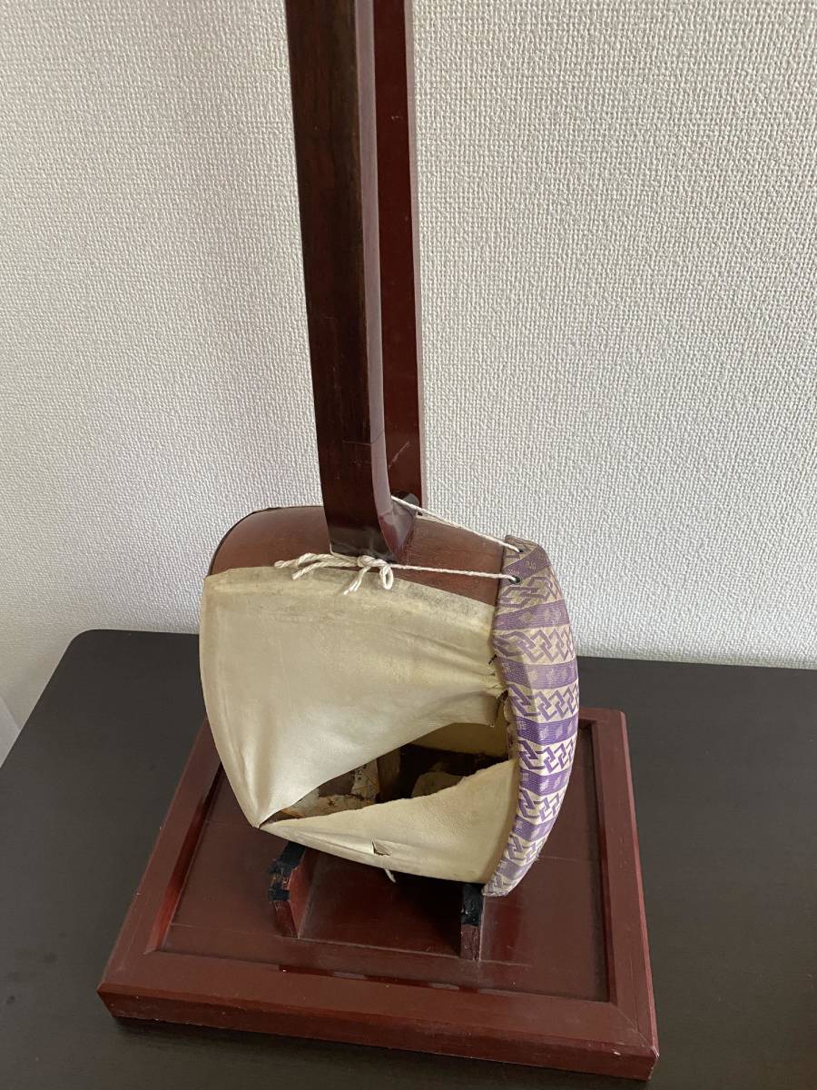 三味線 木製 付属品あり　ケース付き　破れあり 三味線 木製 付属品あり ケース付き 破れあり 三味線 木製 付属品