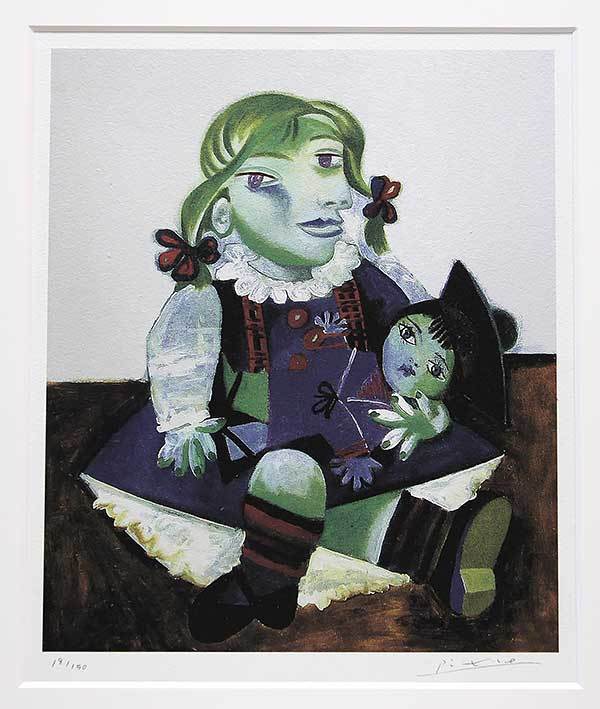 パブロ・ピカソ 直筆サイン 証明書「Maya with Her Doll 18/150