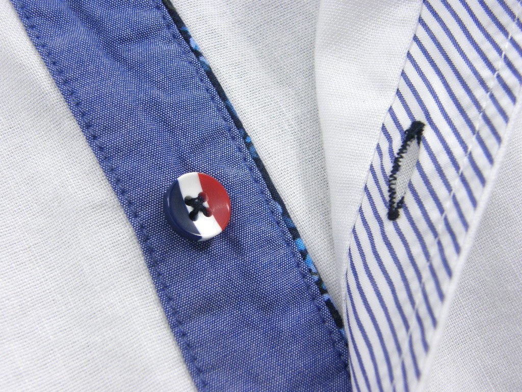 新品 BEAMS × クールマックス 【小花柄】 半袖シャツ L 白 ホワイト トリコロール 麻 リネン ★334526 ビームス BEAMS HEART ボタニカル BEAMS ビームス COOLMAX メンズ ハート）タイムセールシアサッカー ボタン