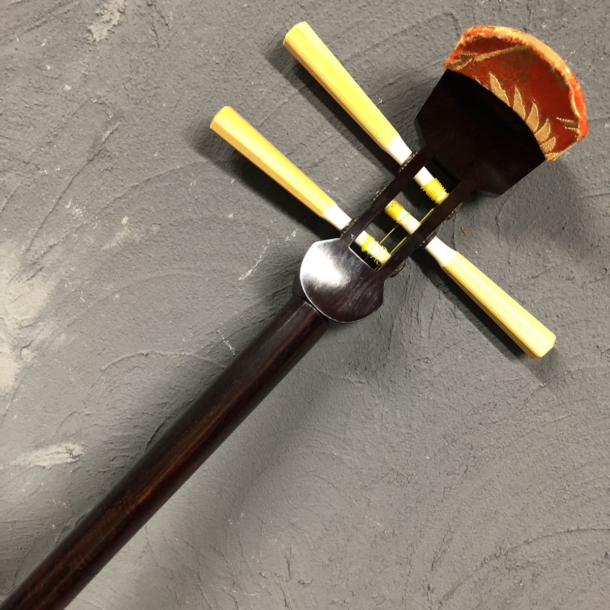 三味線 細棹 和楽器 鼈甲撥 長唄 紅木高級三味線 (Gtside-hy) 三味線 綾杉