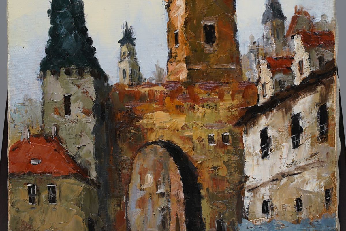 黒沢久塔のある風景油彩画 □ 黒沢久/黒澤久|「ブルージュ」|