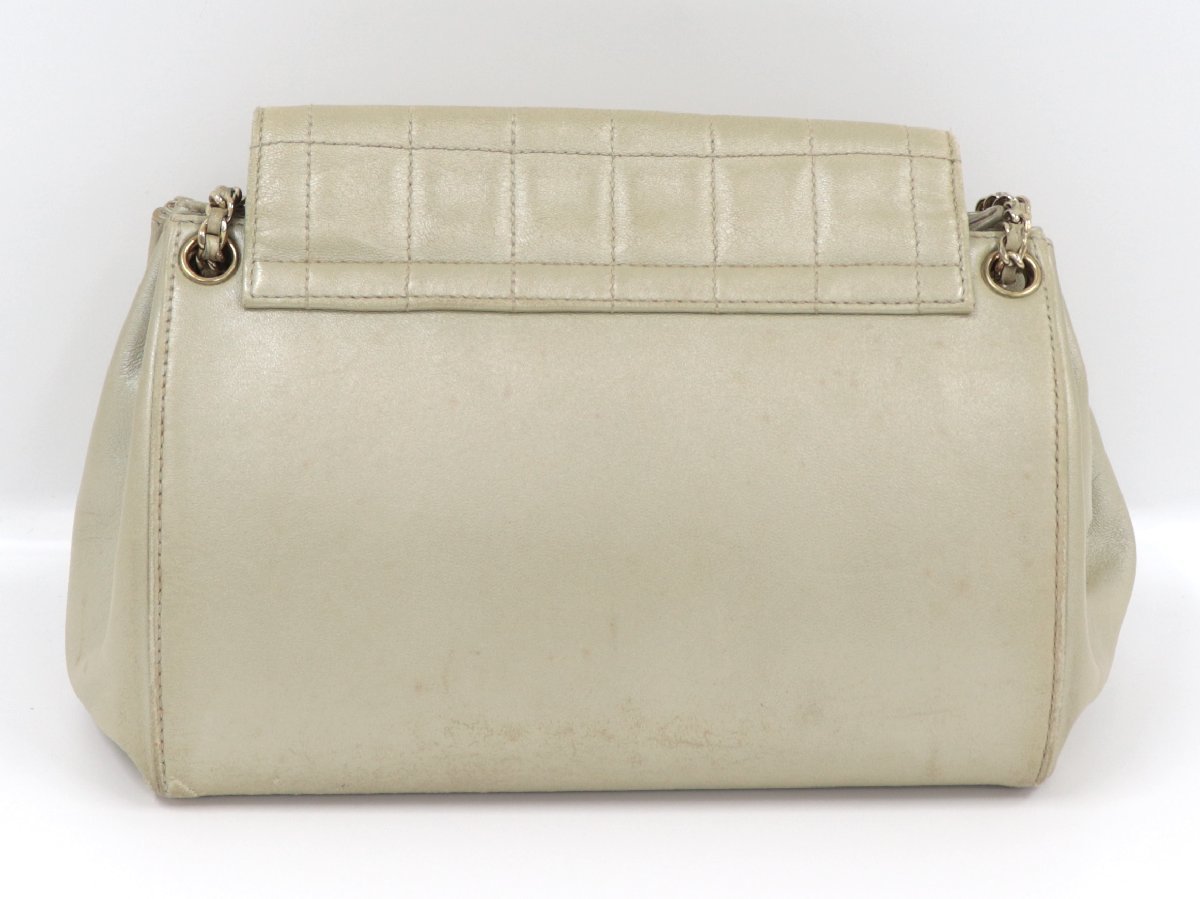 ●シャネル CHANEL チェーンショルダーバッグ チョコバー レザー シャンパンゴールド [Jコレ] M105
