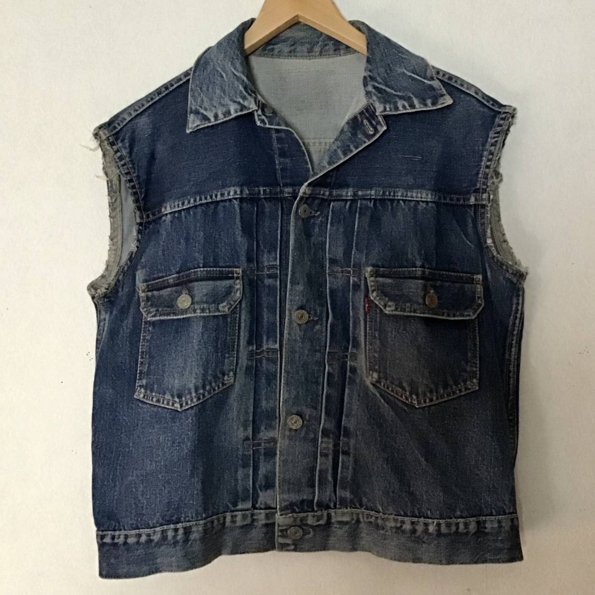 50s【雰囲気 ハギ付 42 44】LEVIS 507XX オリジナル ビンテージ 革 