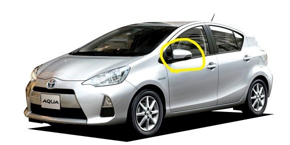アクア トヨタ 左 ドアミラー サイドミラー 助手席 NHP10 ウインカー
