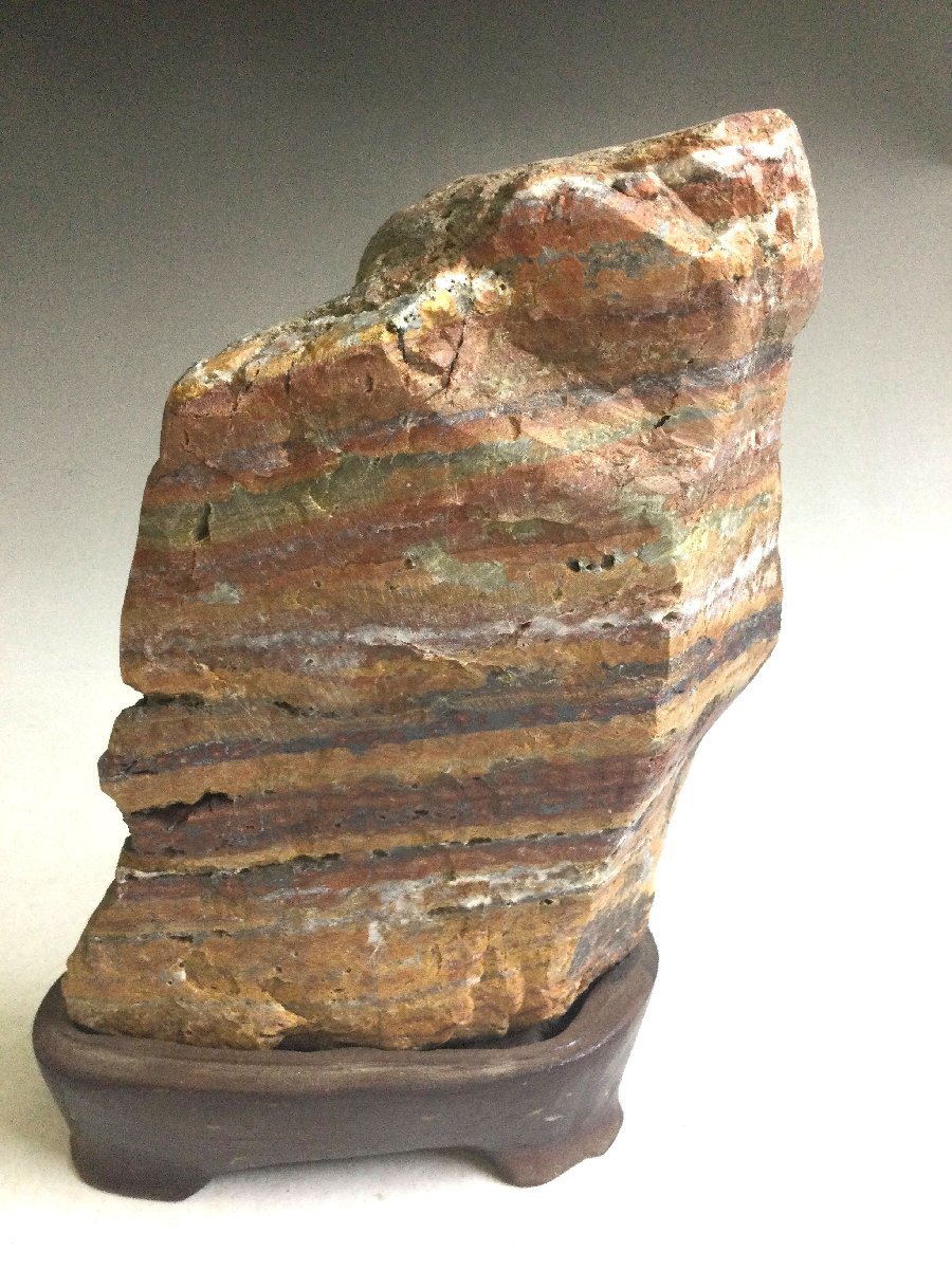 鑑賞石 水石 天竜川 自然石 三水石 静岡 天竜川 1556g 盆石 飾石