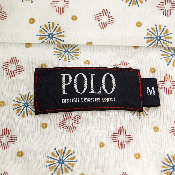 新品 POLO BCS ポロ フラワー柄 シアサッカー 半袖 BDシャツ LL 白 【I58378】 春夏 メンズ ホース刺繍 アロハシャツ ボタンダウン POLO BCS 半袖シャツ オックス BD 春夏（ネイビー）