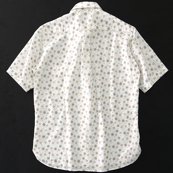 新品 POLO BCS ポロ フラワー柄 シアサッカー 半袖 BDシャツ LL 白 【I58378】 春夏 メンズ ホース刺繍 アロハシャツ ボタンダウン POLO BCS 半袖シャツ オックス BD 春夏（ネイビー）