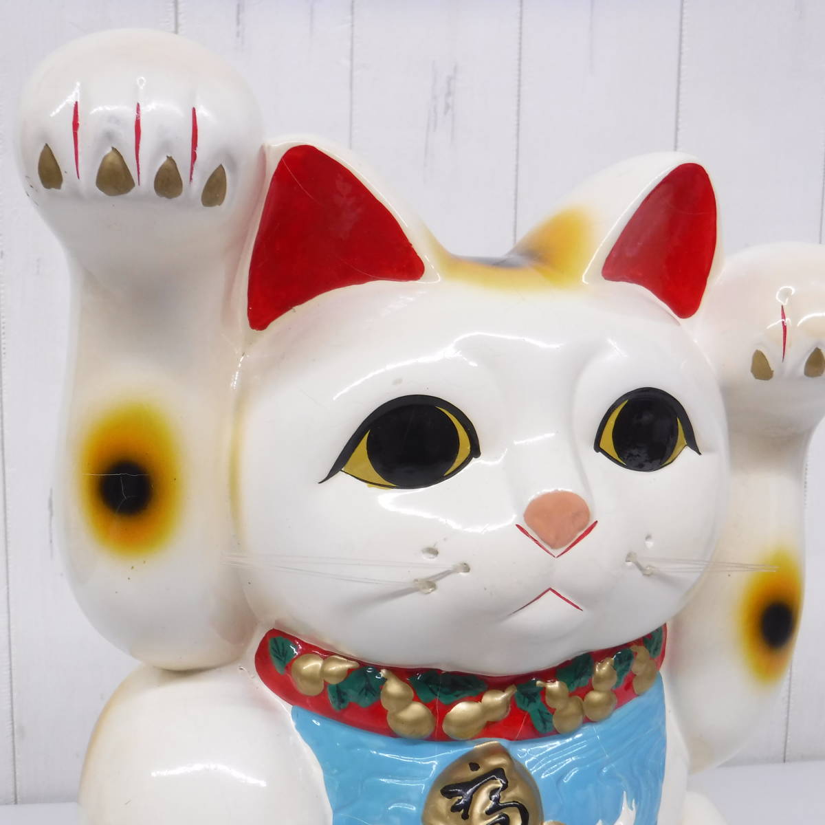 昭和レトロ 当時物 ＊レトロ貯金箱 ＊招き猫 ＊大型 BIG 34cm ＊招福