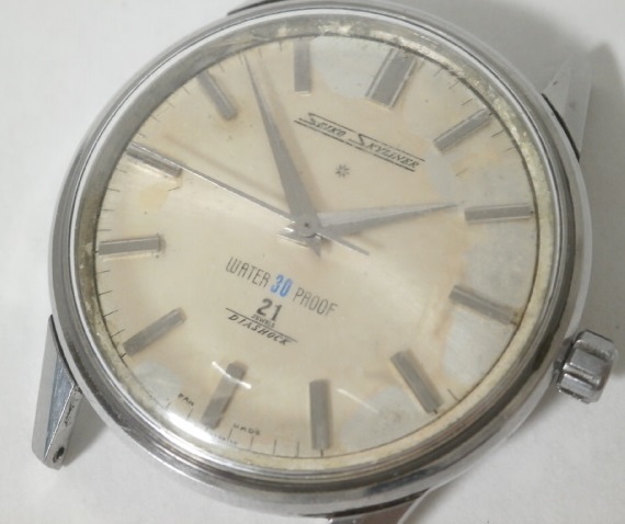 稼働品 セイコー スカイライナー 21石 3針 手巻き メンズ 腕時計 