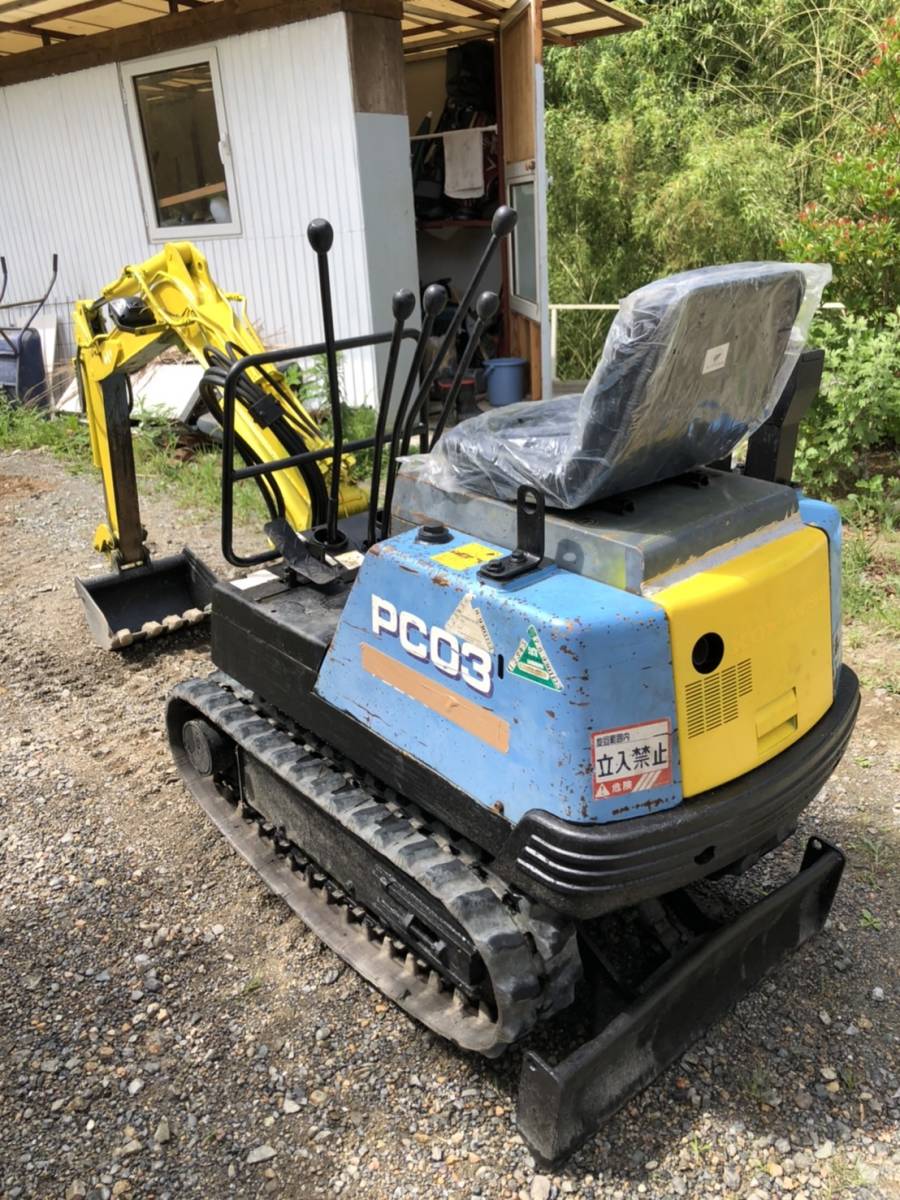 コマツ○ミニユンボ○PC03-1○KOMATSU○ディーゼル○1230時間