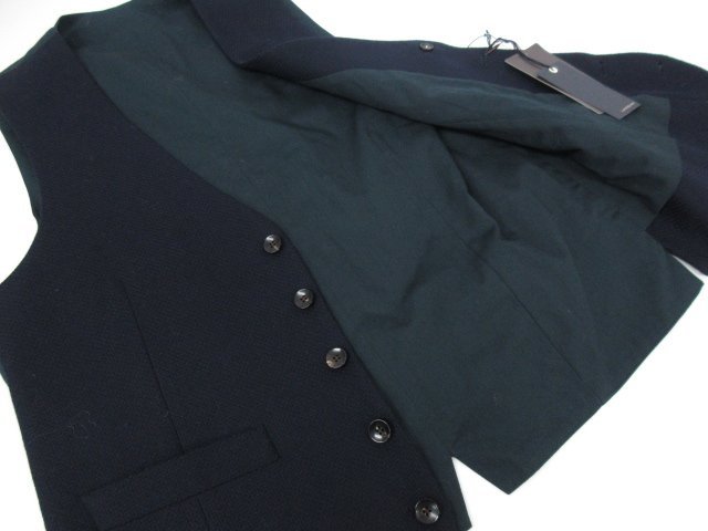LARDINI ラルディーニ ブートニエール (ラルディーニ) ／国内 ブートニエール（柄チェック）の通販 ■HH 未使用品【ラルディーニ LARDINI】ブートニエール付 微起毛 織柄ベスト ジレ (メンズ) size44 ネイビー系 伊製 ★17MB2398★