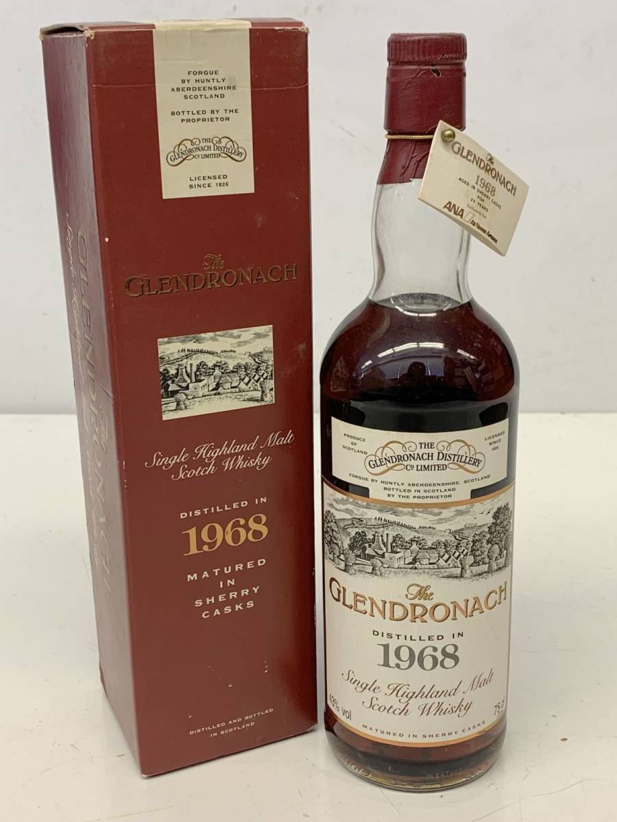  X007-I28-3199 未開栓 GLENDRONACH グレンドロナック 1968 シェリーカスク シングル ハイランドモルト ウイスキー 750ml 43% 箱付き ⑥(スコッチ)｜売買されたオークション情報、yahooの商品情報をアーカ スコッチ
