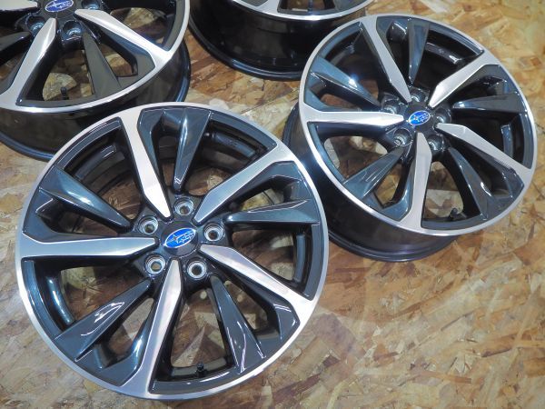 ★新車外し★18inch 7.5J+55 5H114.3 スバル レヴォーグ 純正 アルミ ホイール 1台分 インプレッサ レガシィ WRX S4 流用 リペア 補修等に