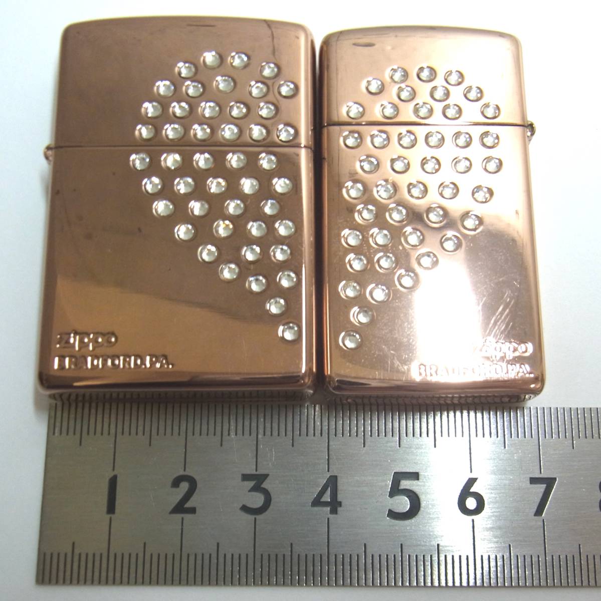 ZIPPO ジッポ ペア ハートストーン BRADFORD.PA ハート木箱ケース入り 