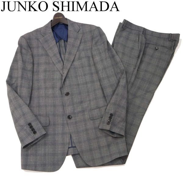JUNKO SHIMADA homme ジュンコシマダ オム 春夏 背抜き グレンチェック セットアップ スーツ Sz.A7　メンズ グレー ビジネス　G2T02293_7#M