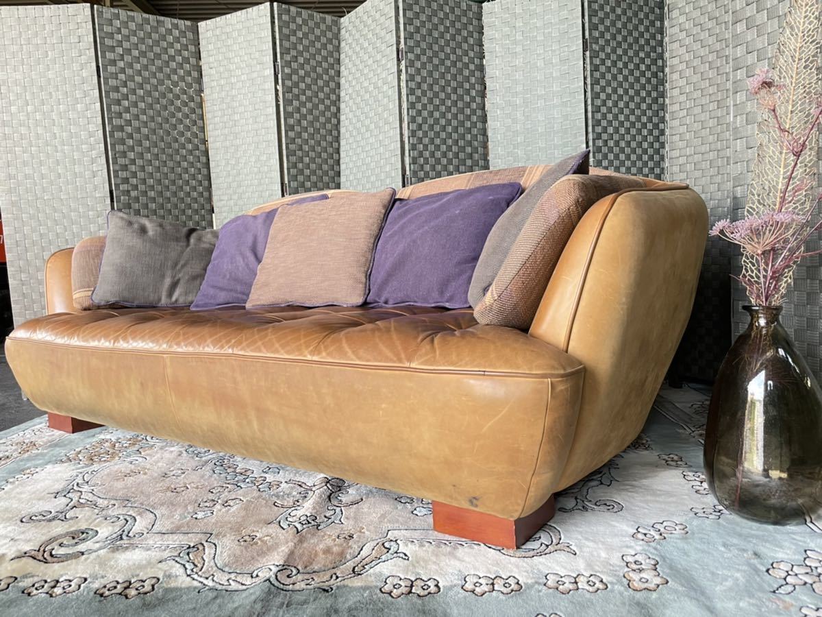 crashgate オピアム オイルレザー ソファー ☆【中古家具】CRASH GATE