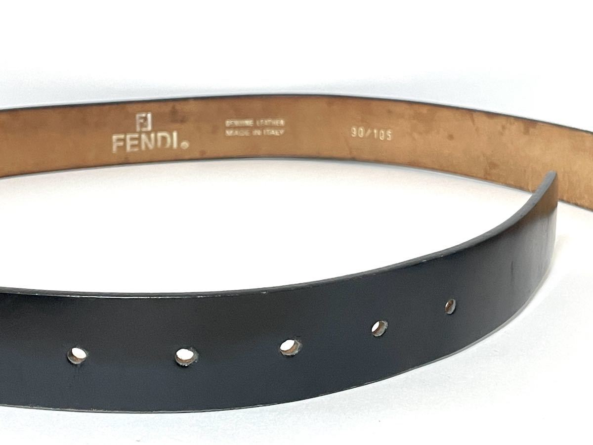 ベルト レザー フェンディ FENDI 最終値下げFENDI 90&frasl;105 黒 ブラック - リバーシブル メンズ グレー FFスクエア FFロゴ バックル ブランド