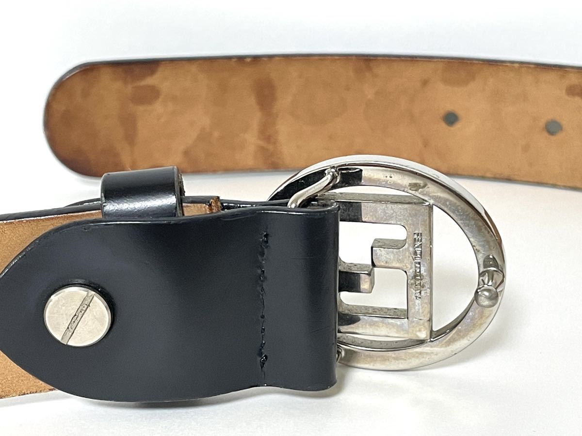 ベルト レザー フェンディ FENDI 最終値下げFENDI 90&frasl;105 黒 ブラック - リバーシブル メンズ グレー FFスクエア FFロゴ バックル ブランド