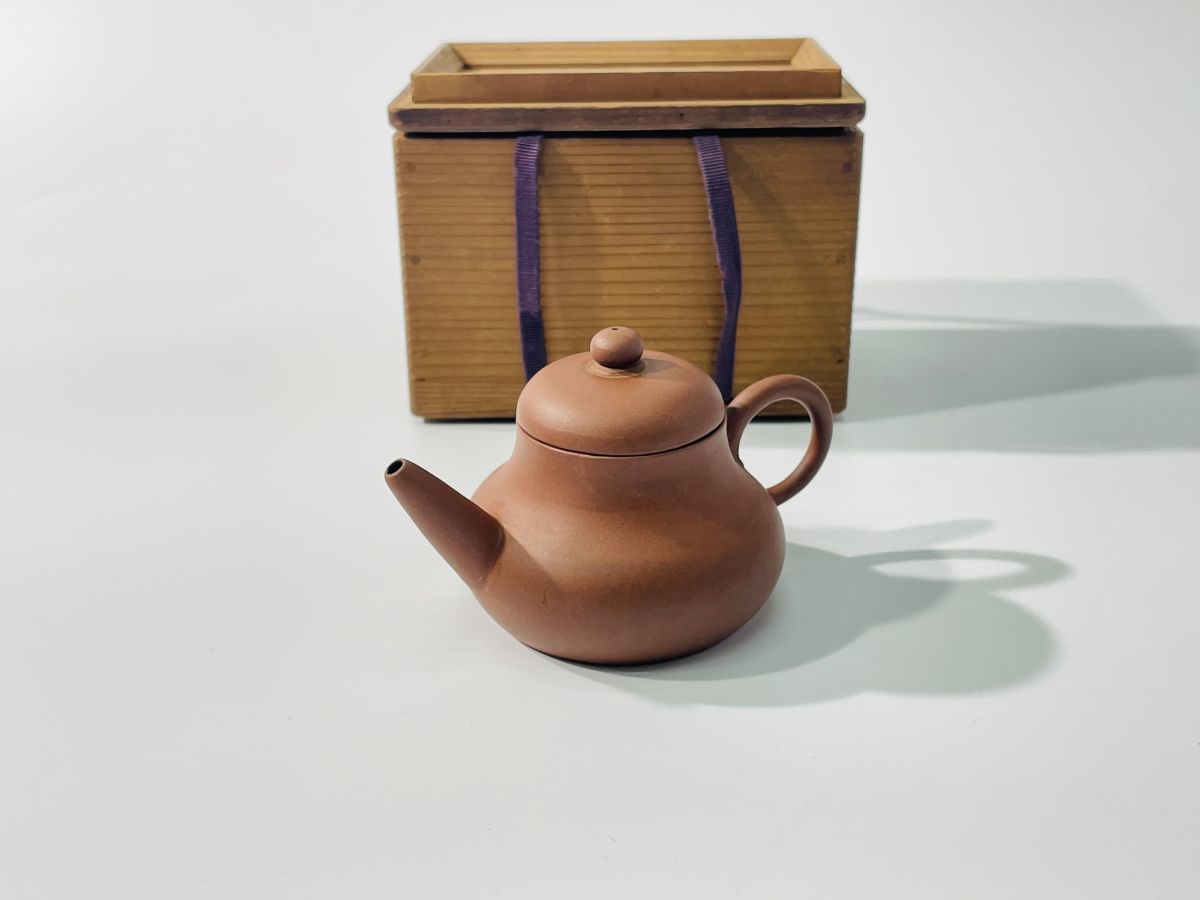 ②【朱泥急須】萬豊順記 宜興 紫泥 紫砂 煎茶道具 中国 唐物 陶芸