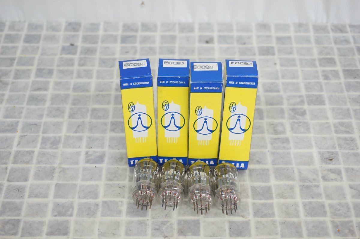 [SK] [a612260] ① 未使用品 TESLA テスラ ECC83 真空管 4本セット 元箱付き : J1772 テスラ（Tesla）- TSF 21インチ ピックアップ