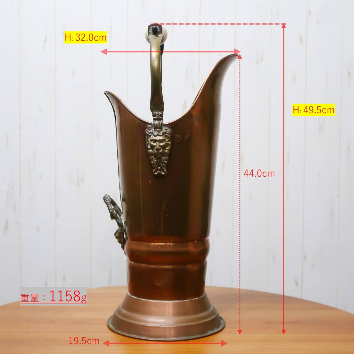 1930-60年オランダ コールバケツ 銅製プランターポット ガーデニング