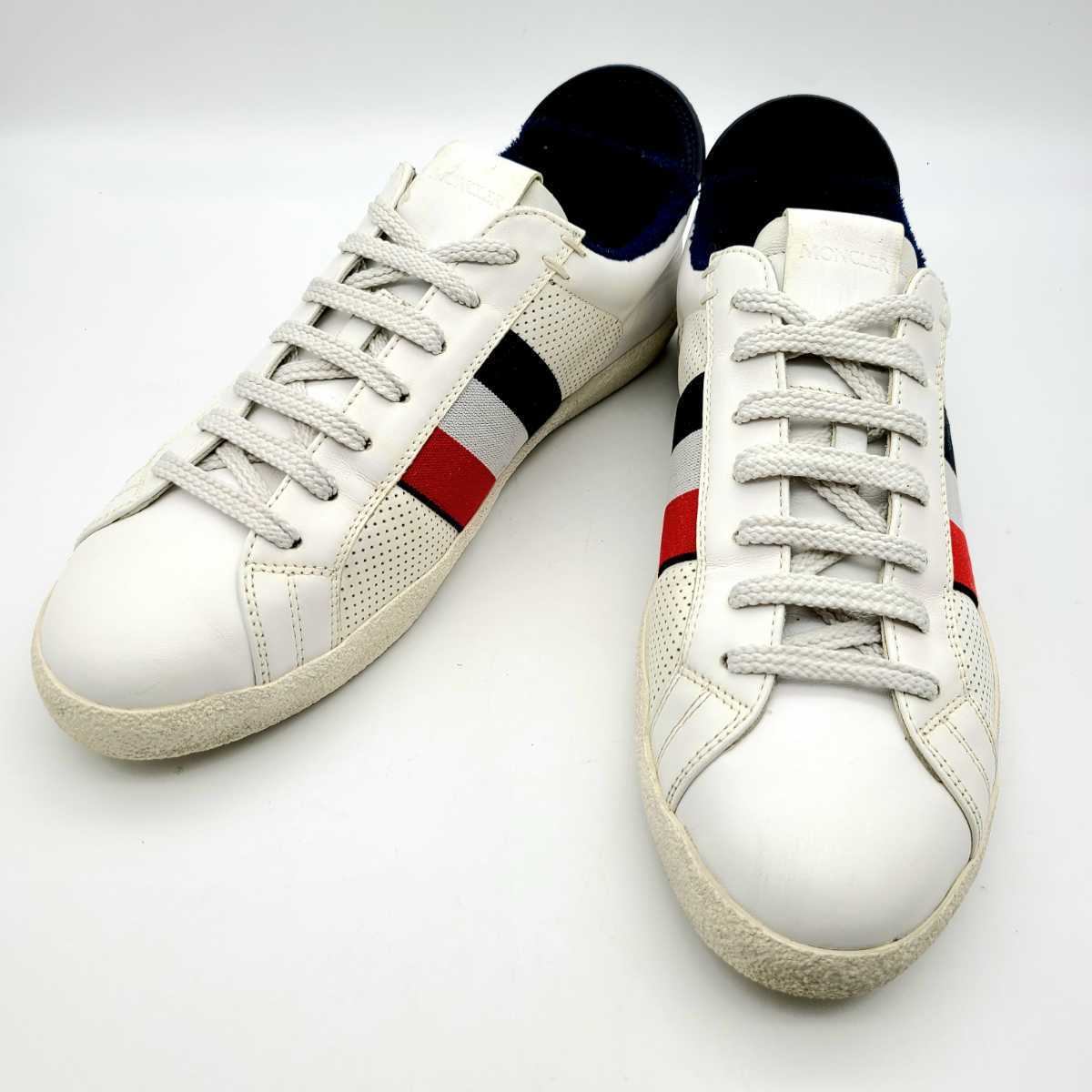 1円〜 MONCLER モンクレール RYEGRASS 4M71300 スニーカー メンズ ホワイト