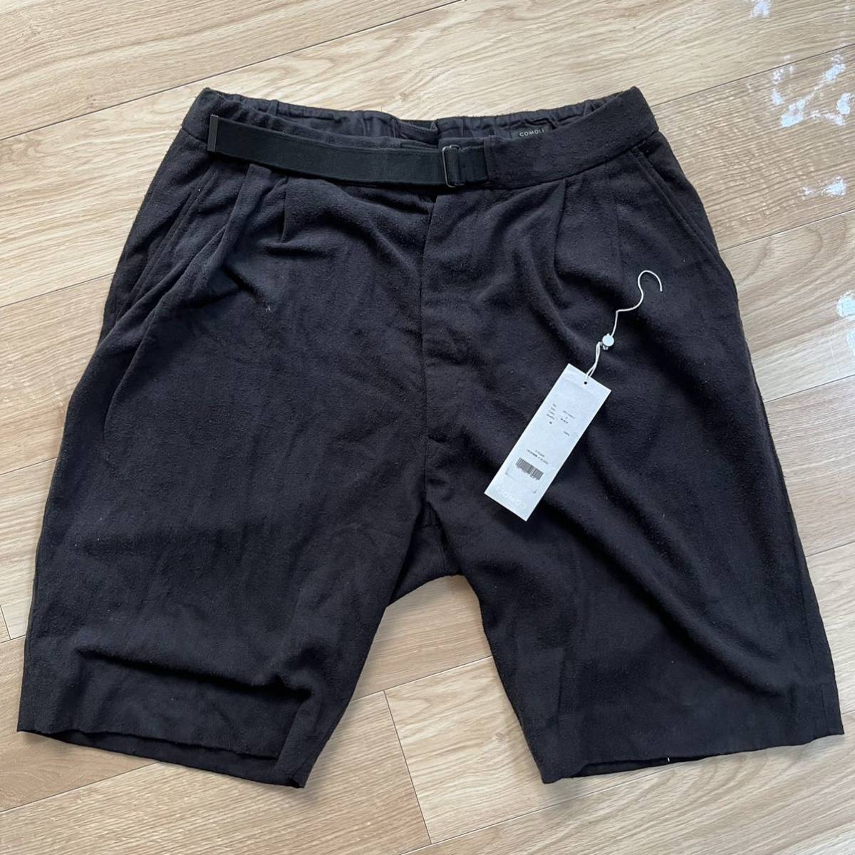 美品】22SS COMOLI コモリ / シルクネップ ショーツ/黒black/サイズ3 
