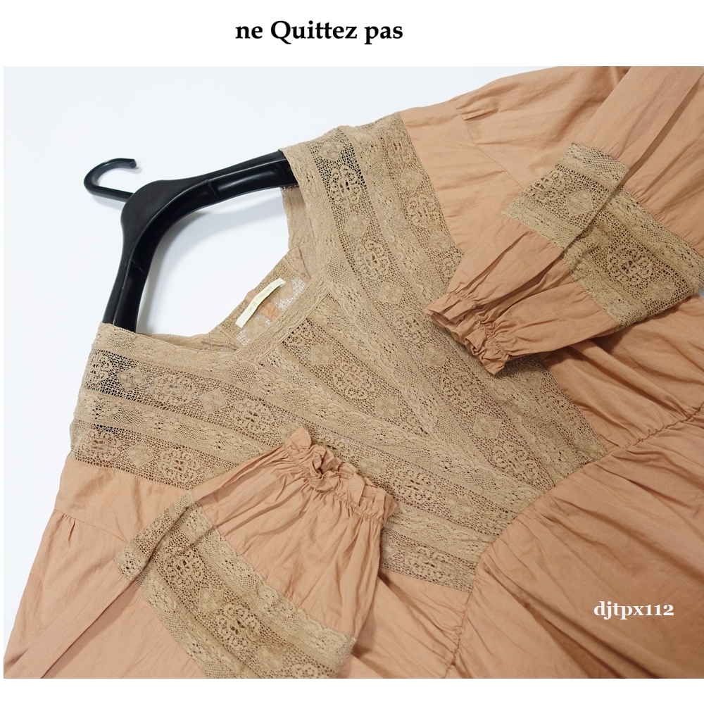 定価17，280円 美品*NE QUITTEZ PAS*ヌキテパ レースブラウス*ピンク