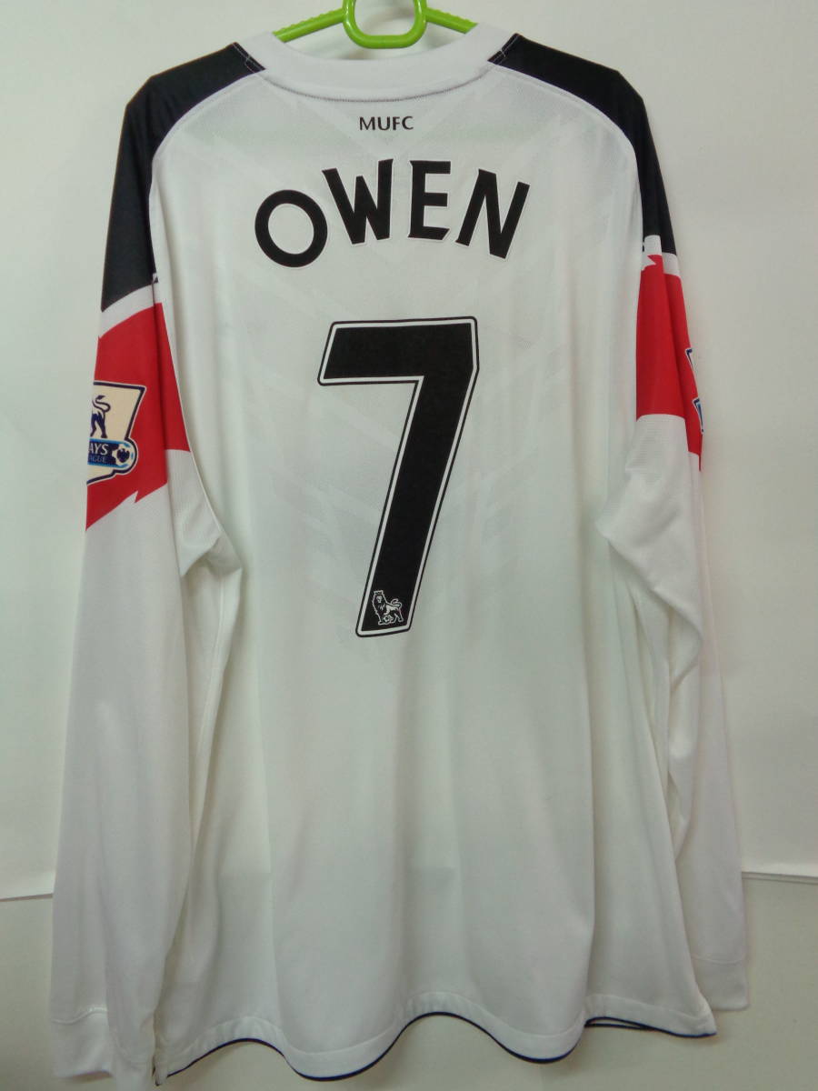 正規品中古★オーウェン＃7★マンチェスターユナイテッド2010-2011A長袖白　XLサイズ（62-82