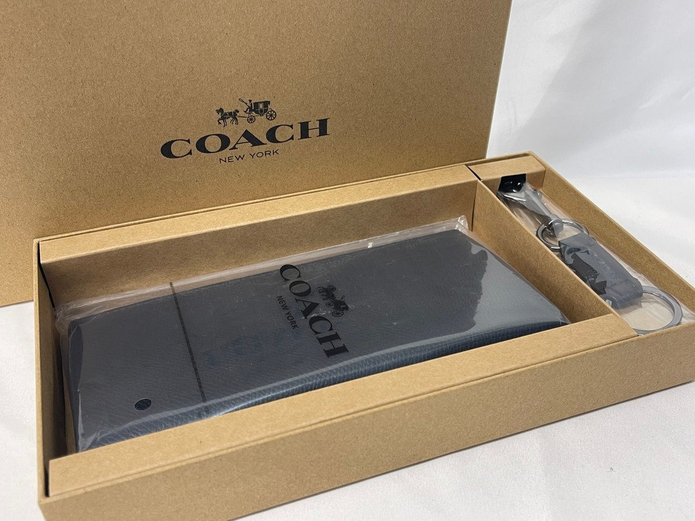 お買い得，定番人気 AHAF7066 COACH コーチ 長財布 キーリングセット ブラック 箱付き(男性用財布)｜売買されたオークション情報、yahooの商品情報をアーカイブ公開 - オークファン 服飾小物