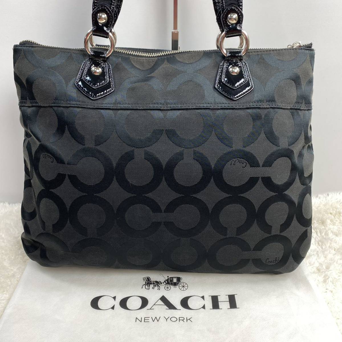 美品】COACH コーチ POPPY トートバッグ シグネチャー キャンバス