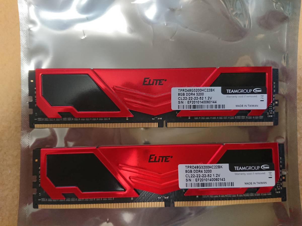 【大人気，限定セール】 Team DDR4 3200 メモリ 8GB ２枚(その他)｜売買されたオークション情報、yahooの商品情報をアーカイブ公開 - オークファン その他