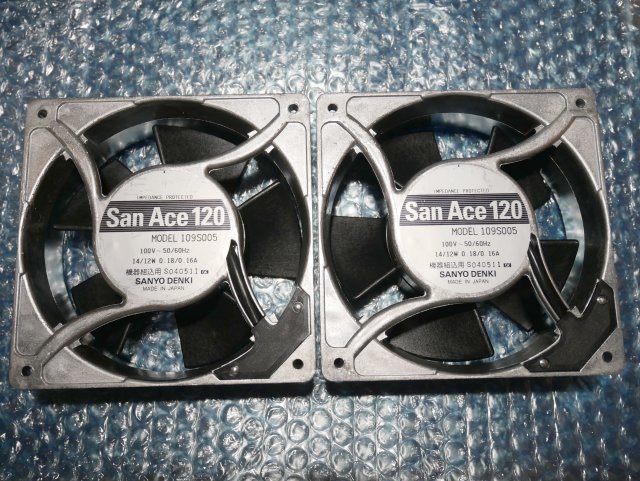 未使用品 AC100V Fan San Ace 120 109S005 ファン ２個セット SANYO 三洋電機 100V SanAce 120㎜ 12cm ACファン 換気扇_1