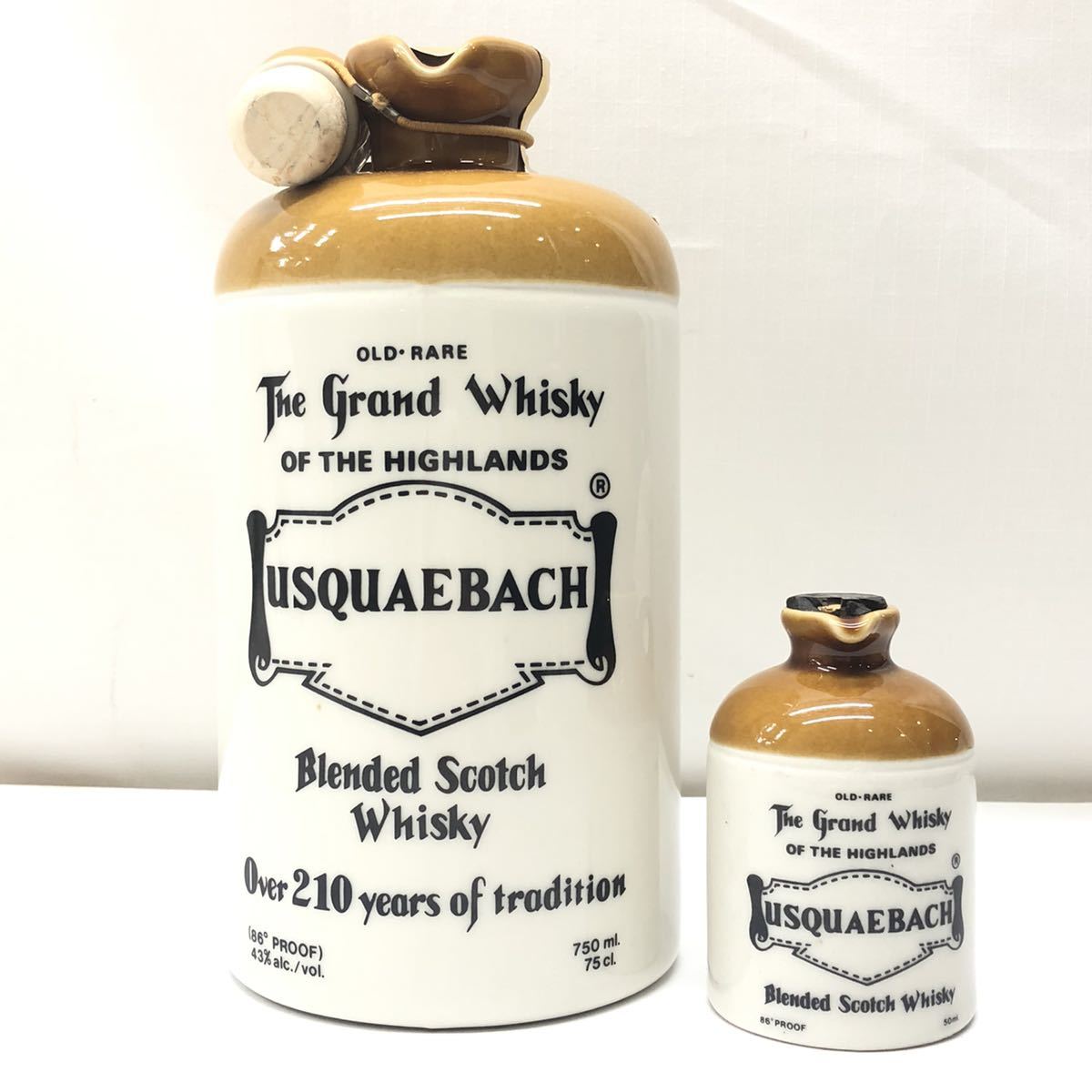 □【未開栓】USQUAEBACH ウシュクベ☆2本おまとめ☆750ml/43%☆50ml/43