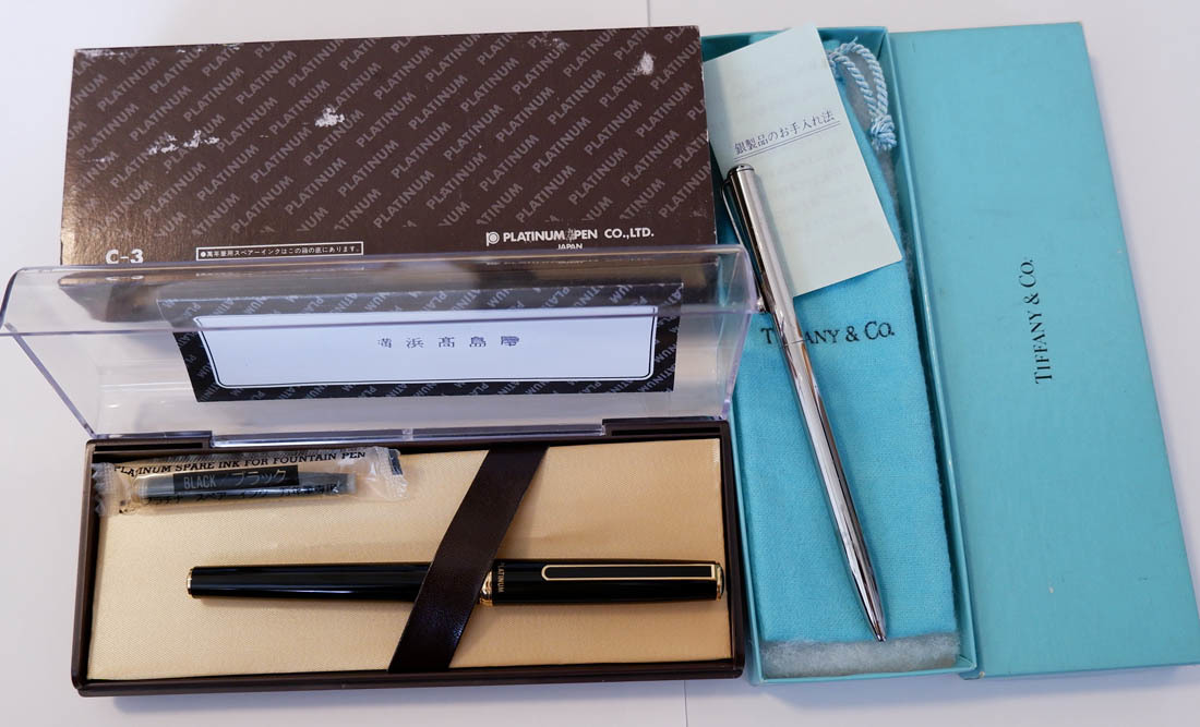 PLATIMUM 　プラチナ万年筆/TIFFANY&CO. ティファニー　ボールペン　スターリングシルバー　キズや汚れあり