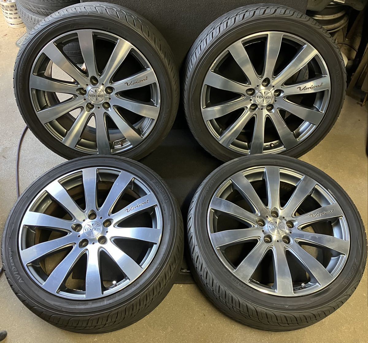 2020年製YOKOHAMA付 VENERDI 245/40R19 8J+45 5穴 PCD114.3 M12 ハブ73 