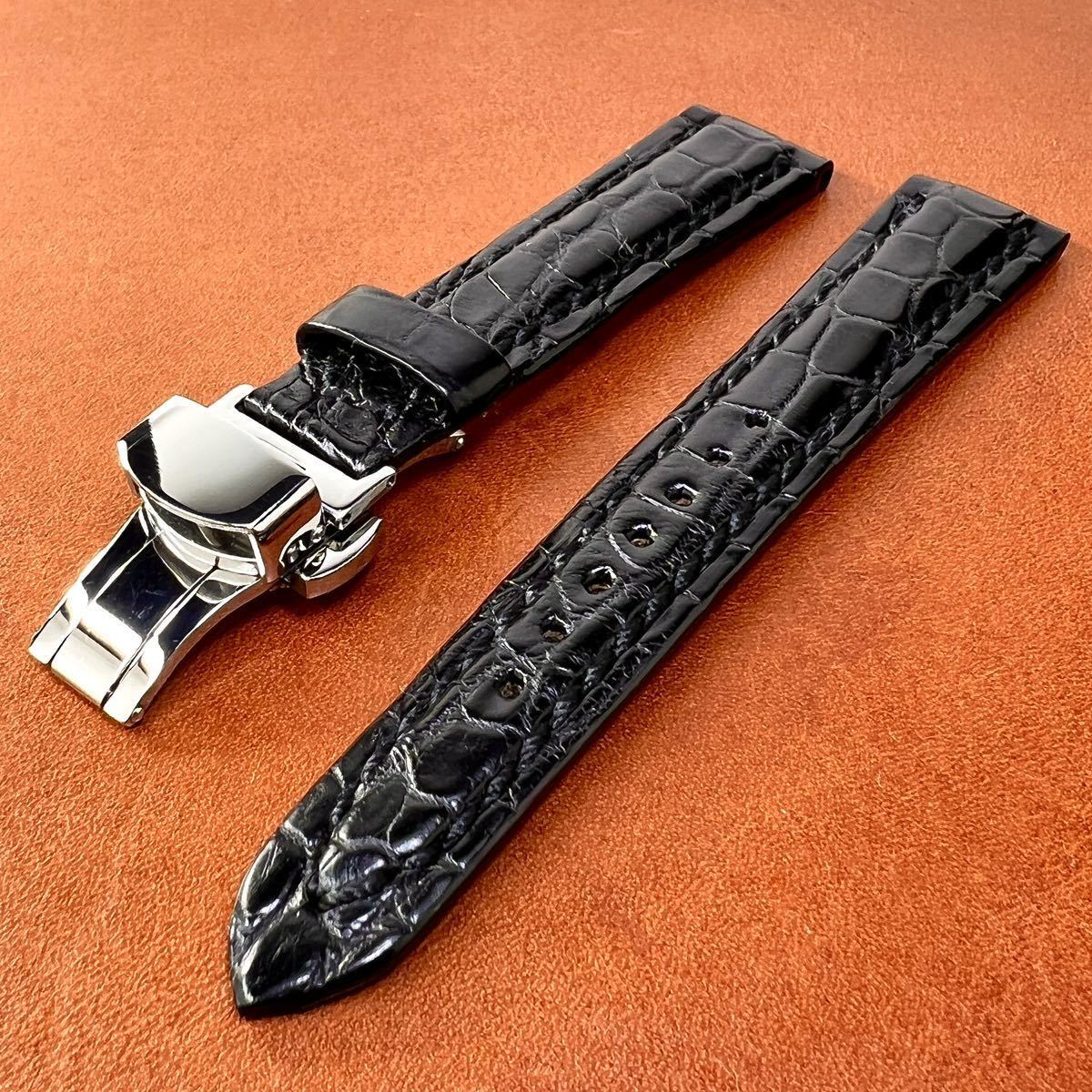 OH済! 極美品! Orient Jupiter 黒文字盤 クロコダイル本革手縫いベルト 