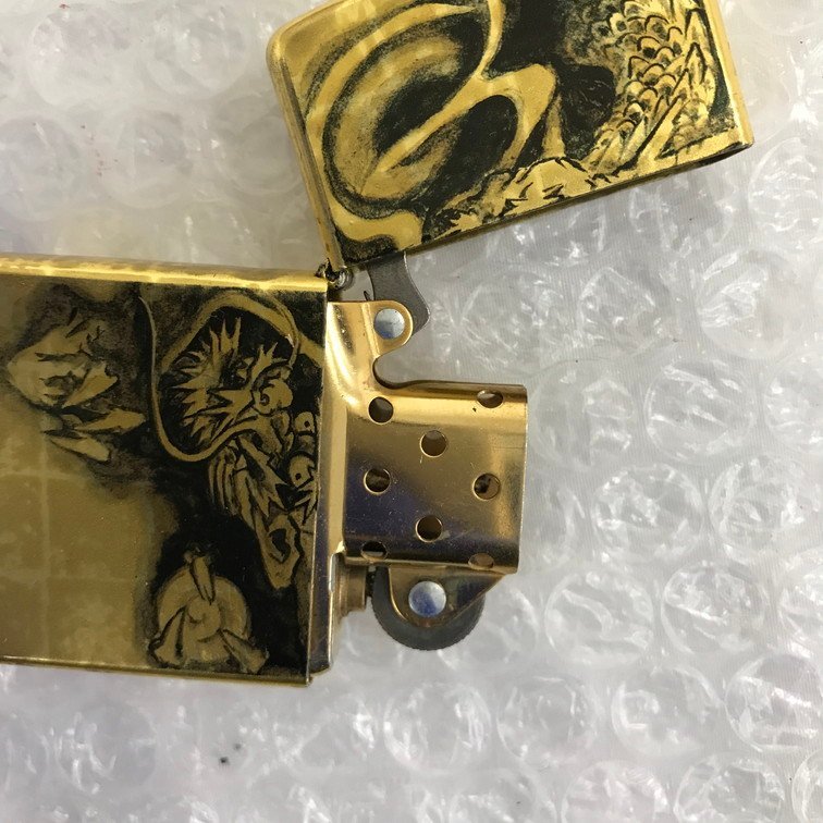 AHAM3013】zippo 墨絵龍 純金箔張り ライター 木箱入り 【公式通販】
