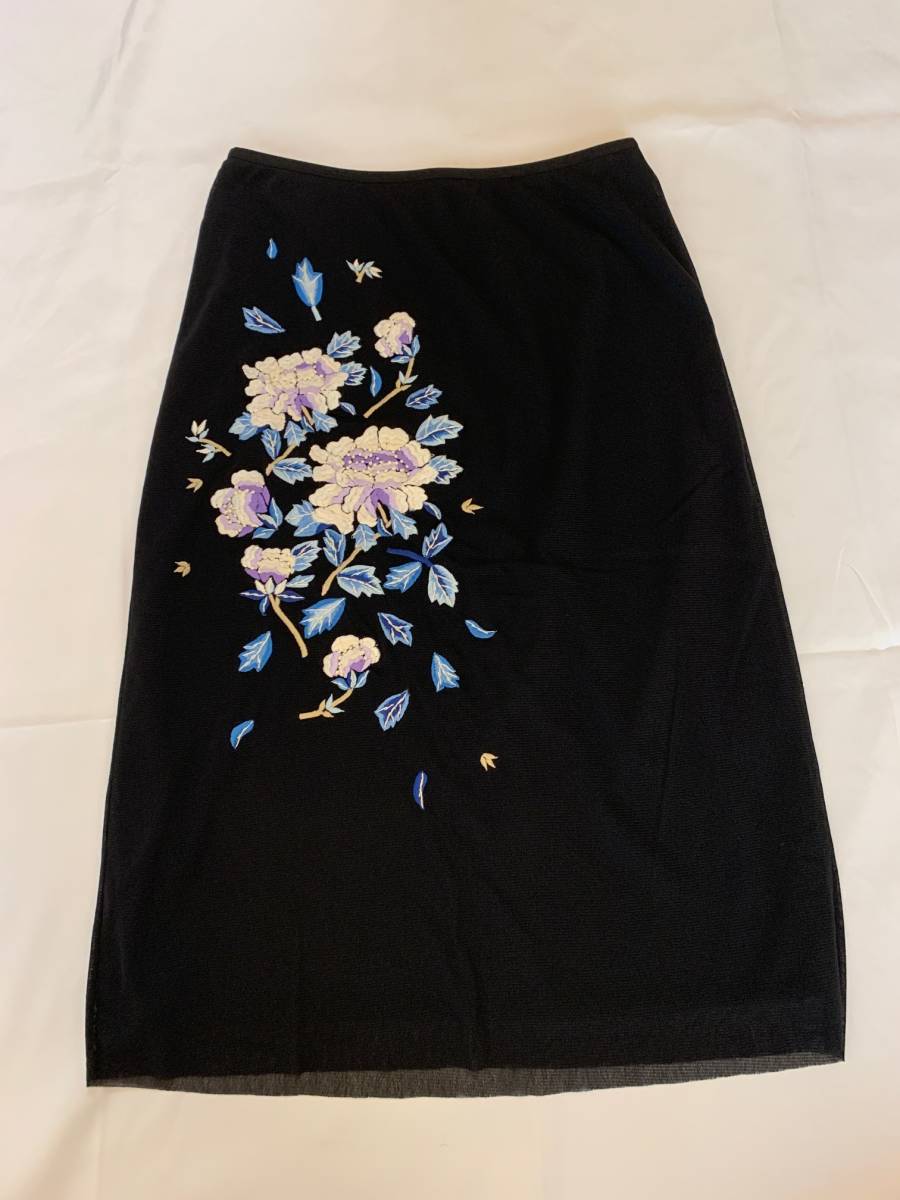 Vivienne tam ヴィヴィアンタム　刺繍　花柄　スカート　アーカイブ　archive mesh skirt メッシュ　パワーネット