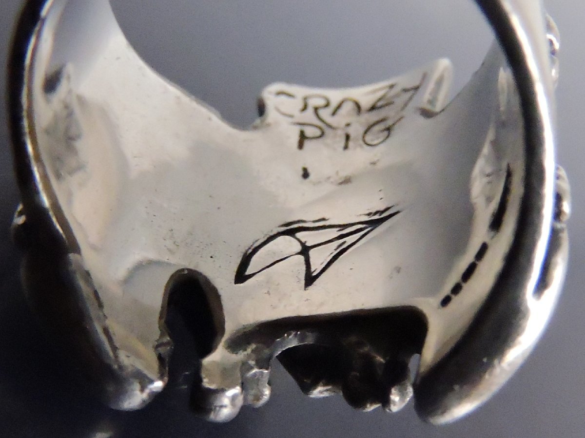 シルバー925 CRAZY PIG クレイジーピッグ 指輪 リング ドクロ スカル