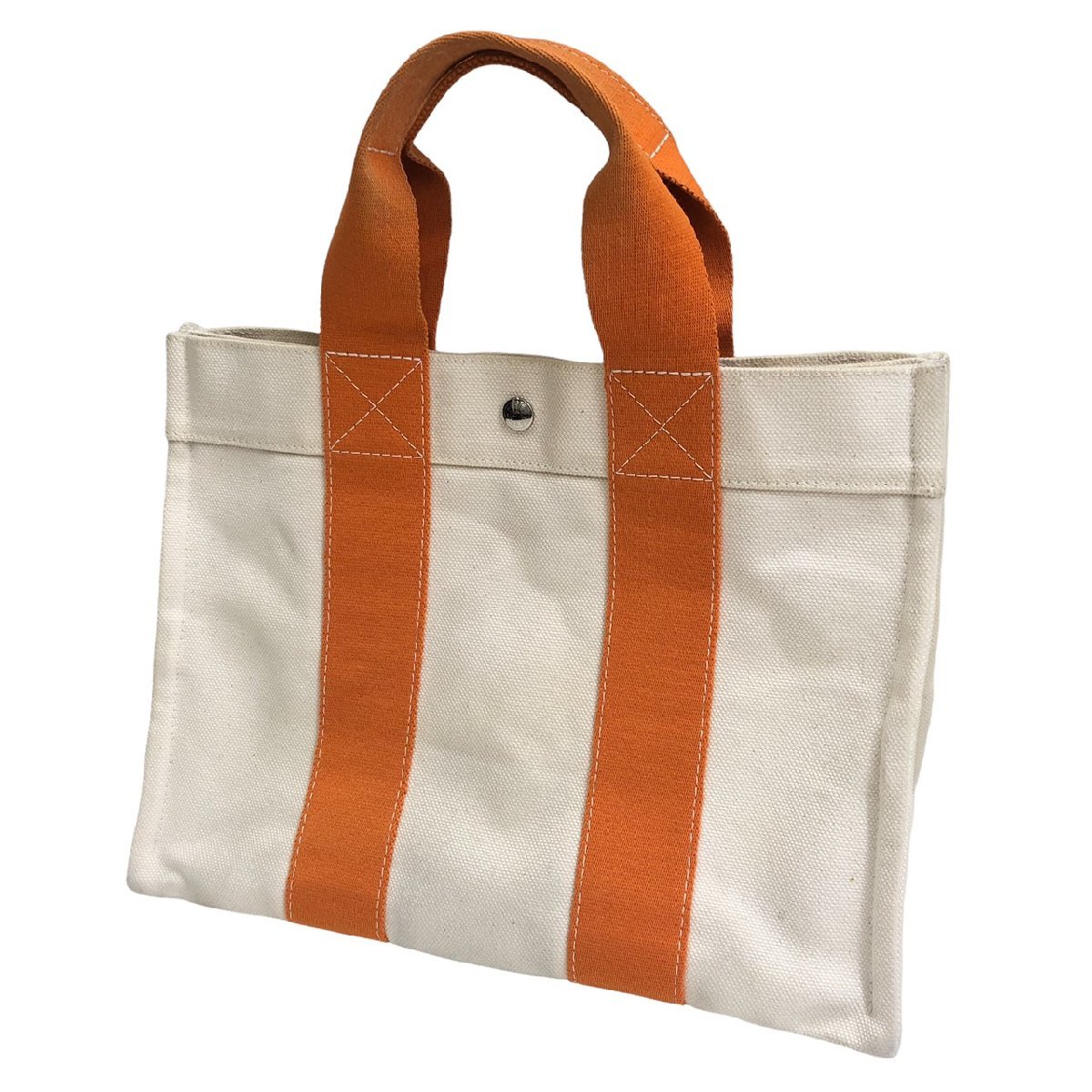 HERMES エルメス ボラボラPM トートバッグ キャンバス アイボリーx 