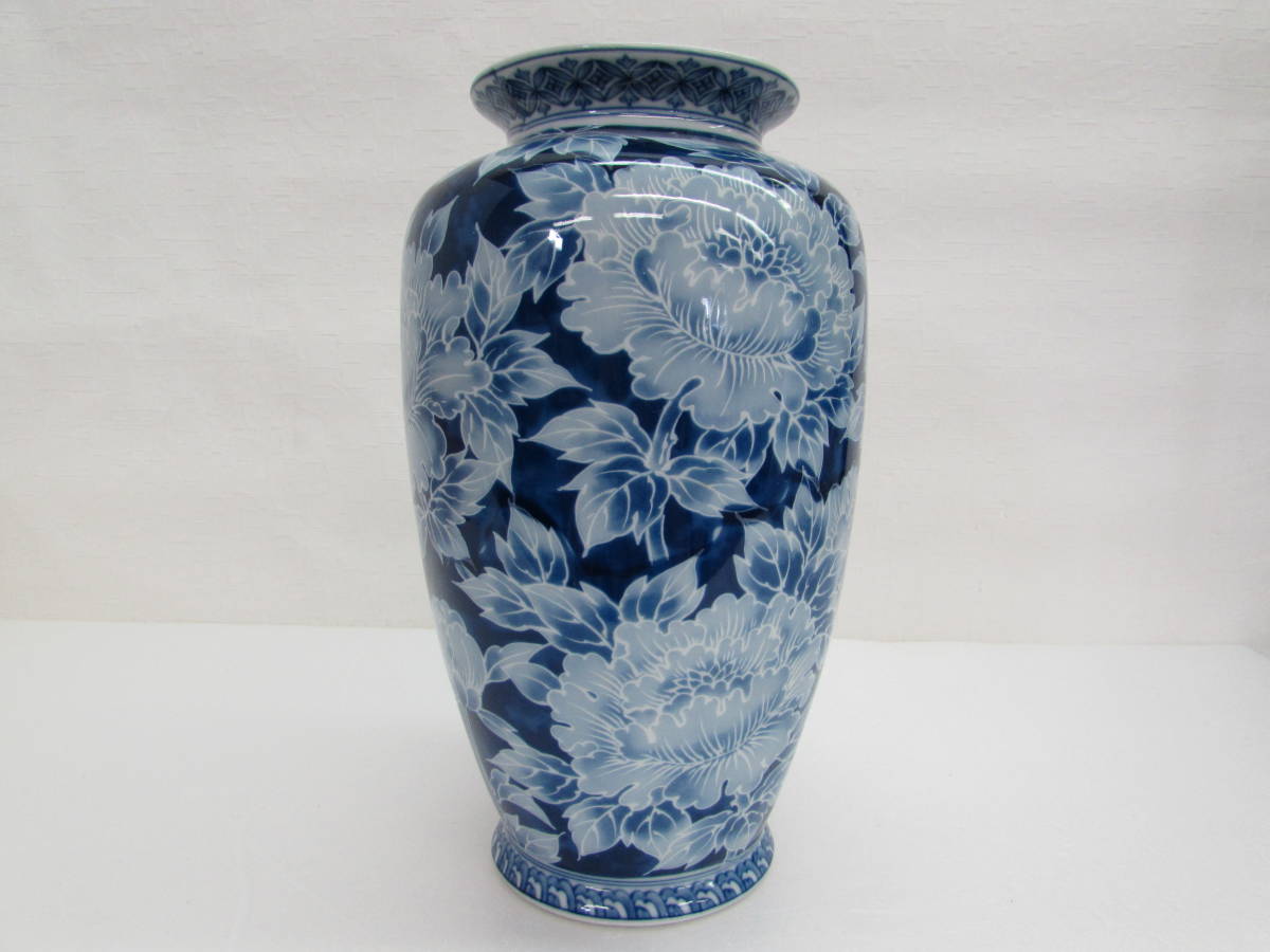 高級陶器 若山作 花瓶 花器 花入 花生 華道具 茶道具 ローケツ牡丹