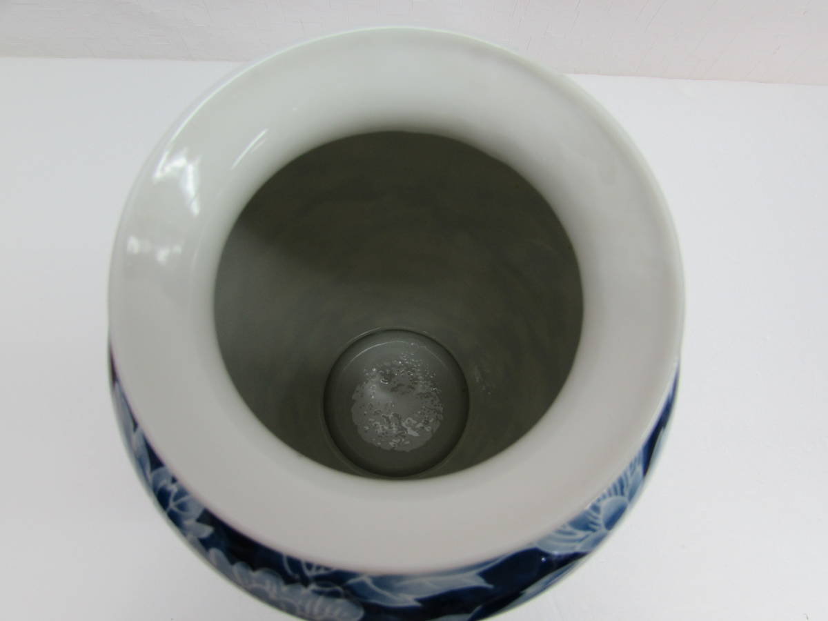 高級陶器 若山作 花瓶 花器 花入 花生 華道具 茶道具 ローケツ牡丹