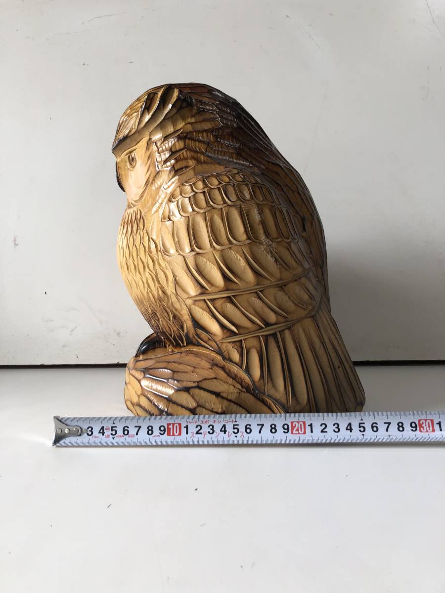 ⑤◇ふくろう◇梟 フクロウ 木彫り 一刀彫 木製 幸運 幸福 縁起物 風水
